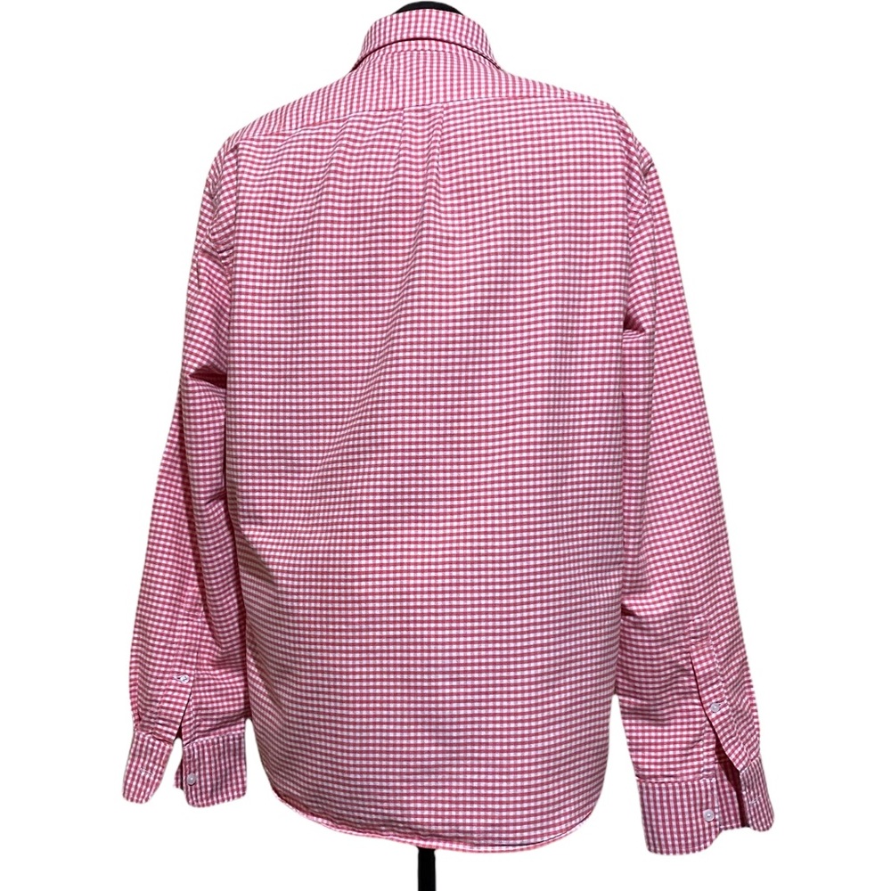 J Crew Slim Mens Red and White Classic Checkered Button Down Dress Shirt Size XL - Picture 2 of 5